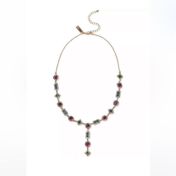 NWT NC INTERNATIONAL CONCEPTS Multicolor Crystal & Stone Lariat Necklace - Picture 1 of 5